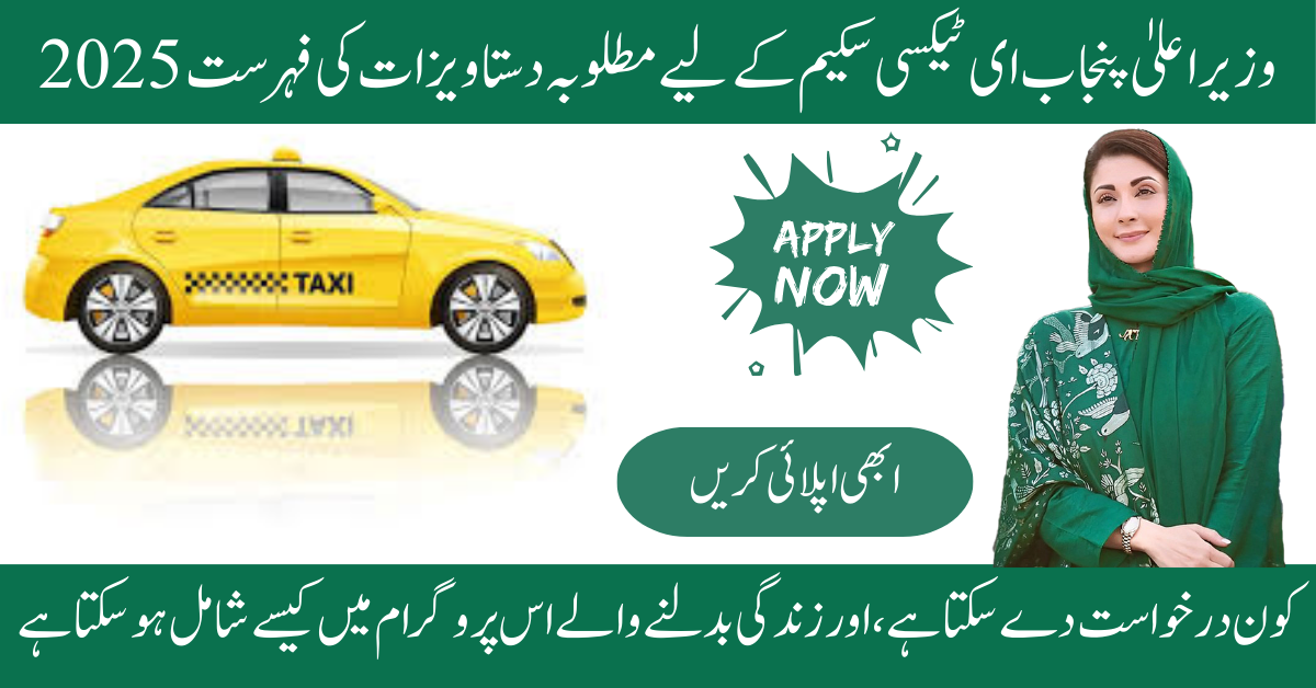 CM Punjab E Taxi Scheme Required Documents list 2025