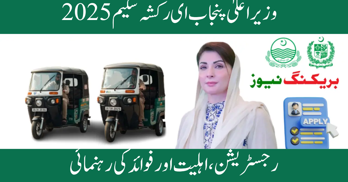 CM Punjab E-Rickshaw Scheme 2025